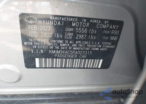 2023 Hyundai Ioniq 6 Sel из США, поврежденный, VIN KMHM34AC5PA023315